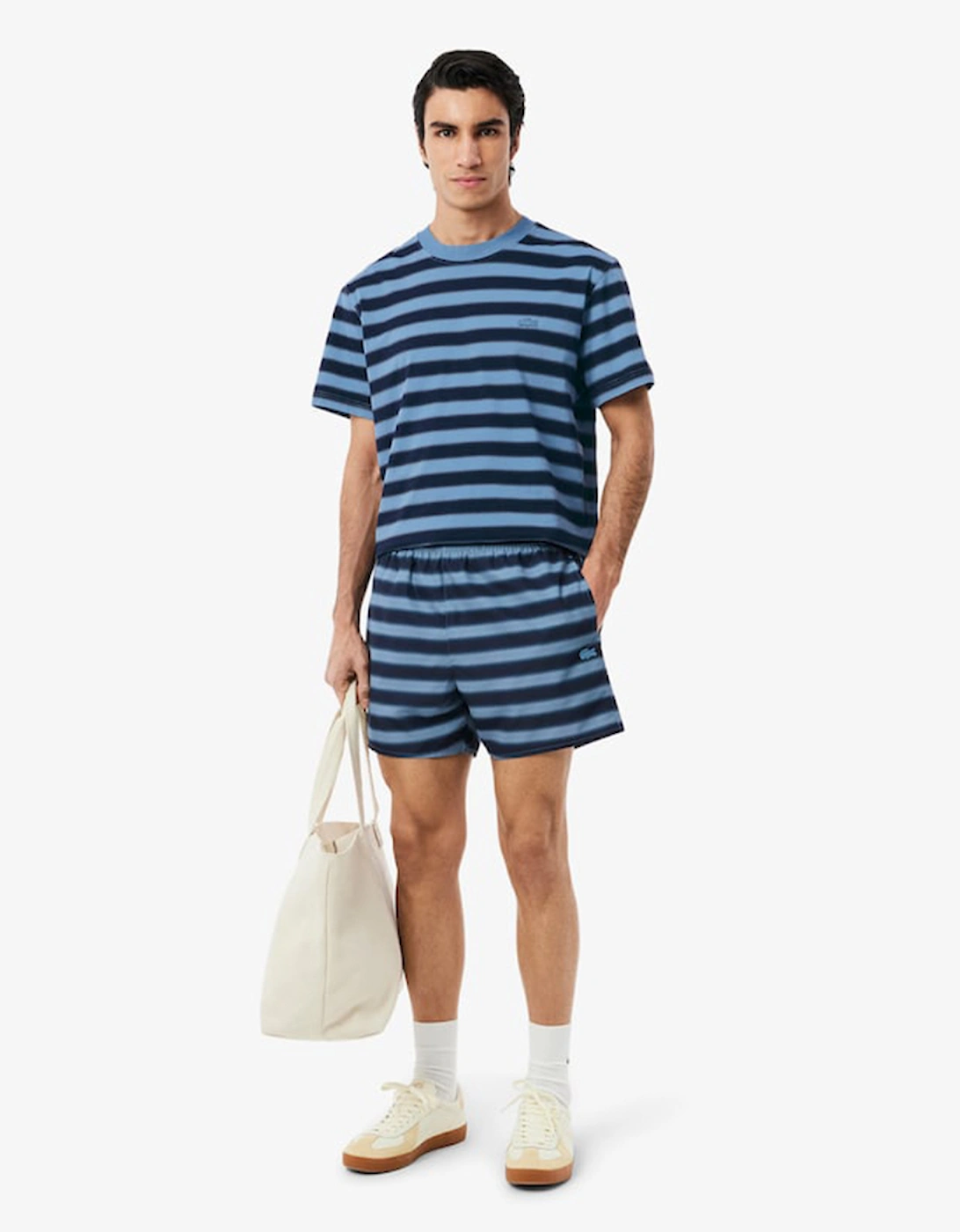 Lacoste Men's Striped Swim Trunks - Size: L 34 Waist