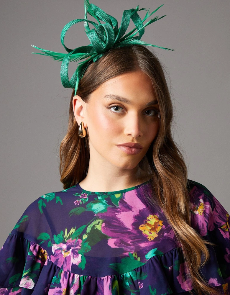 Loop And Feather Headband Fascinator