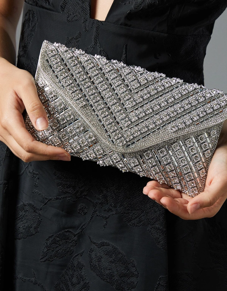 Willow Diamante Envelope Clutch Bag