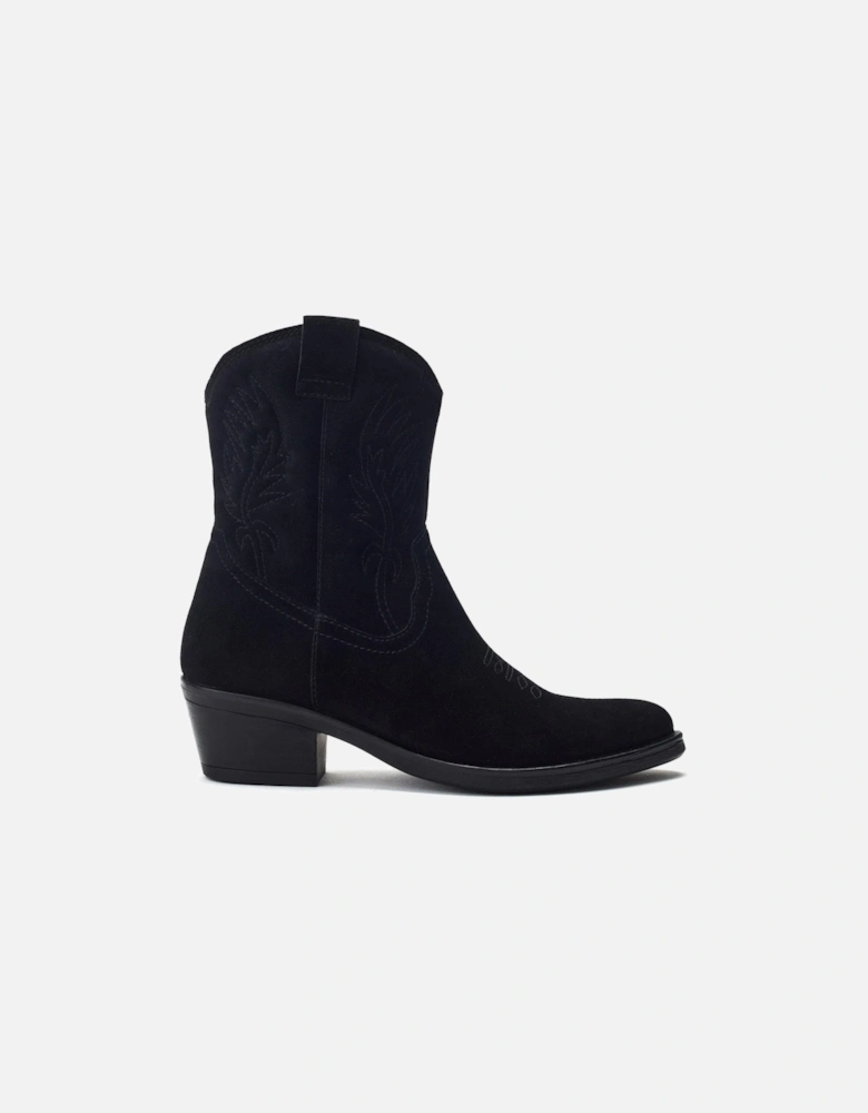 Bletchley Suede Western Boots - Black