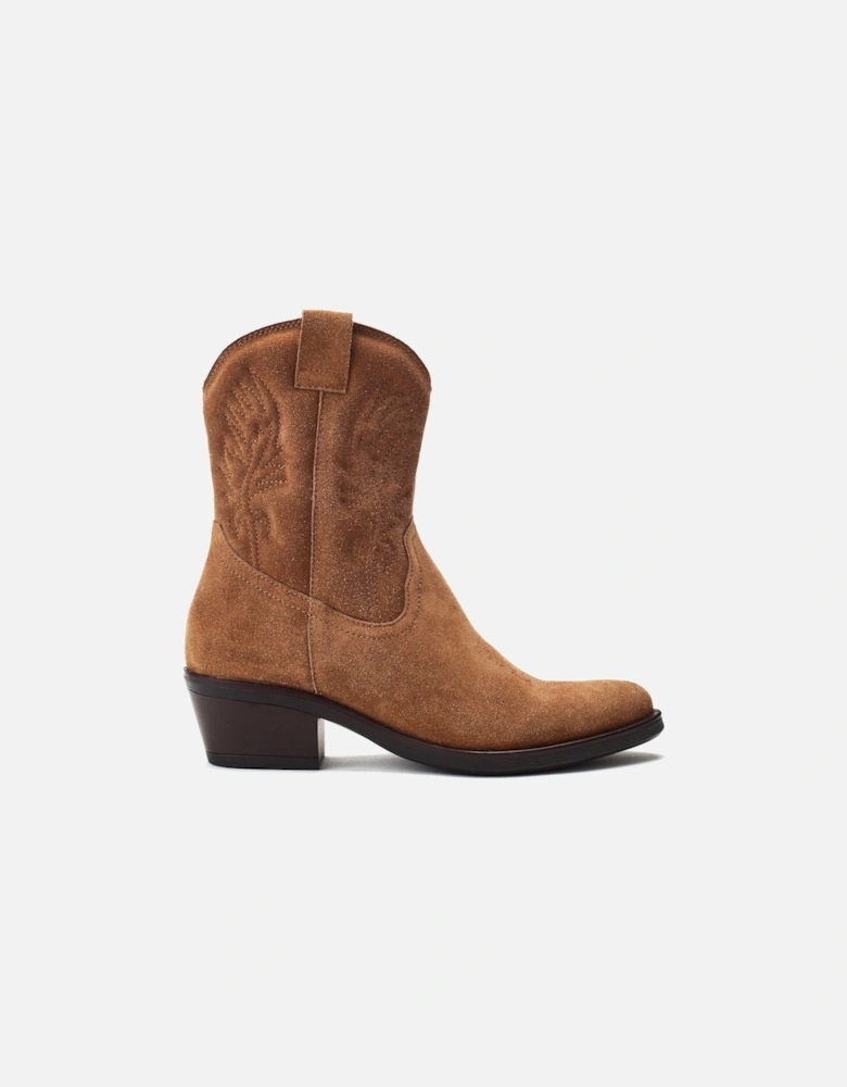 Bletchley Suede Western Boots - Tan