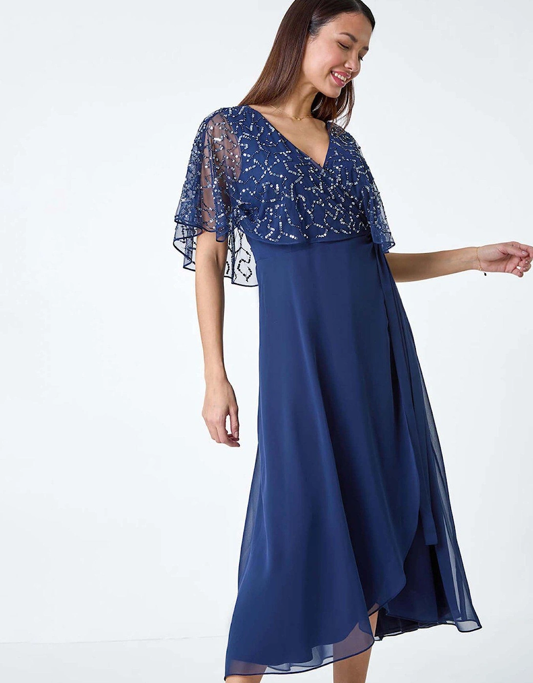 Sequin Embellished Maxi Wrap Dress, 2 of 1
