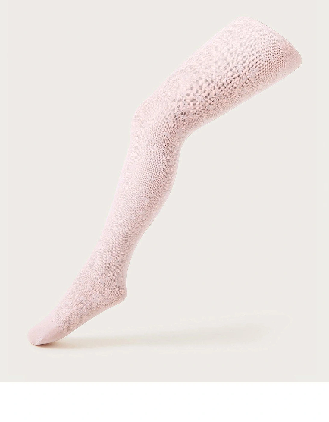 Girls Lace Butterfly Tights - Pink, 2 of 1