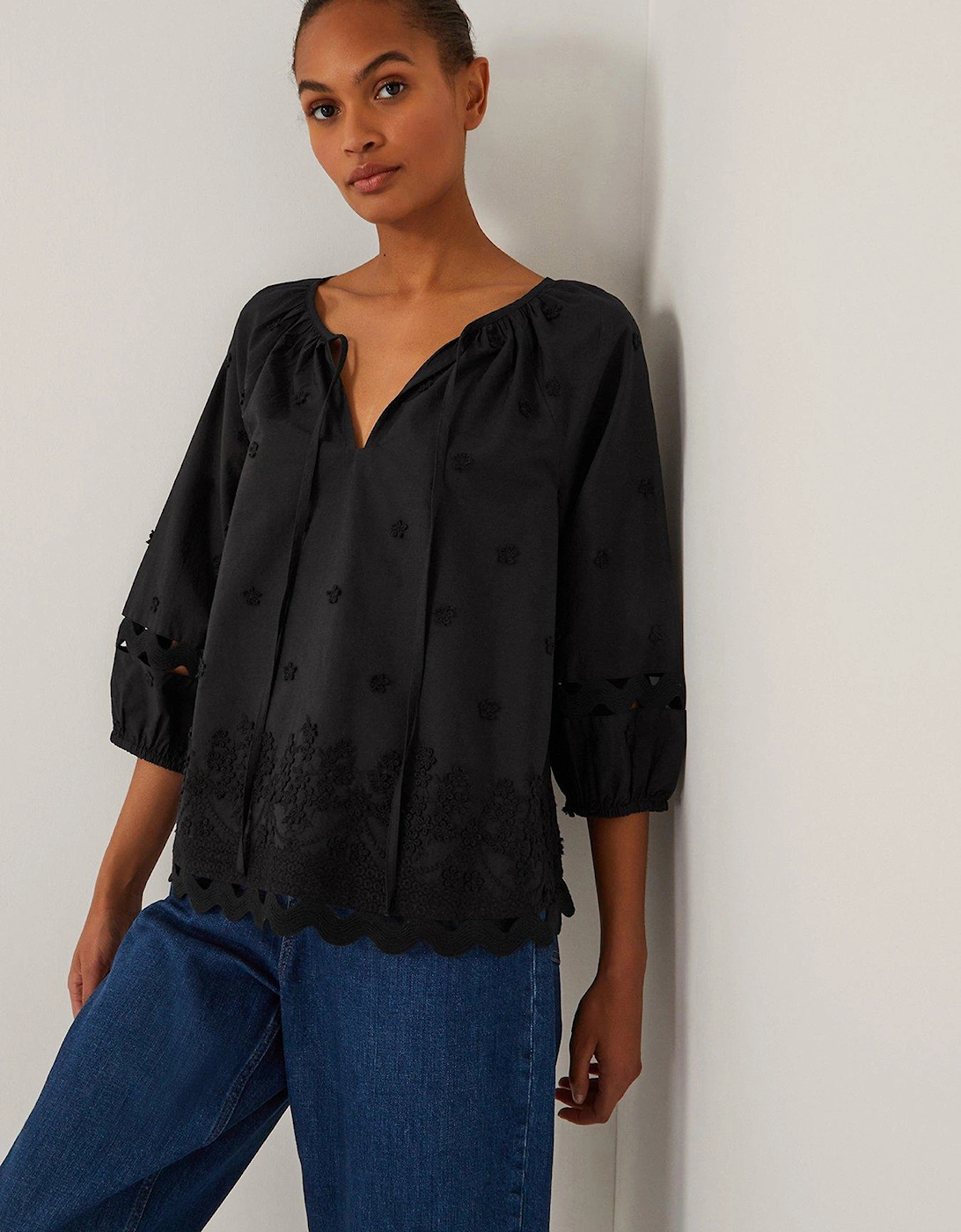 Esme Embroided Top - Black, 2 of 1