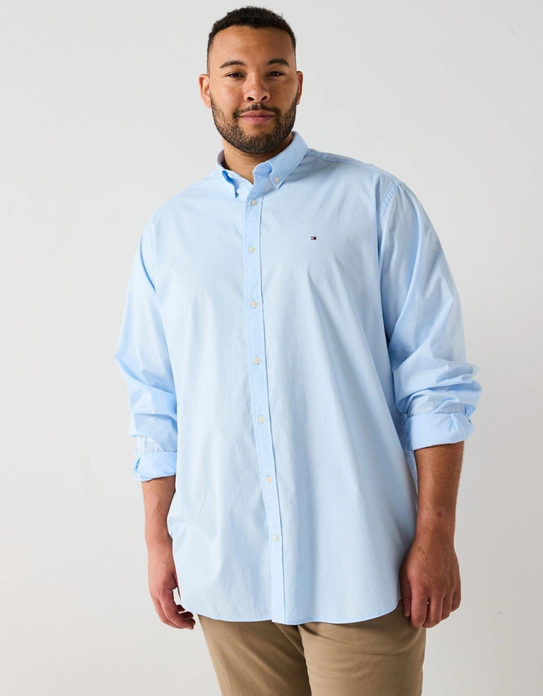 Big & Tall Flex Poplin Regular Fit Long Sleeve Shirt - Light Blue