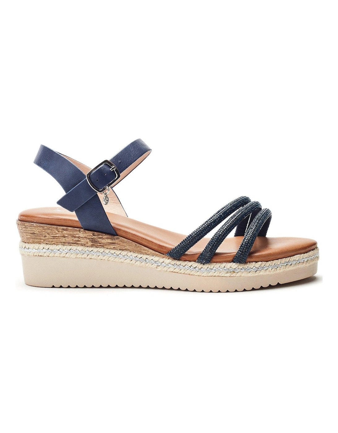 Kandace Wedge Sandals - Navy, 2 of 1