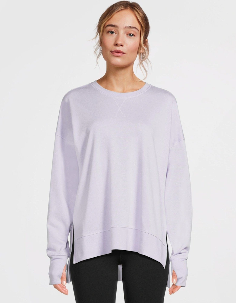 Womens Training After Class Longline Sweatshirt - Purple