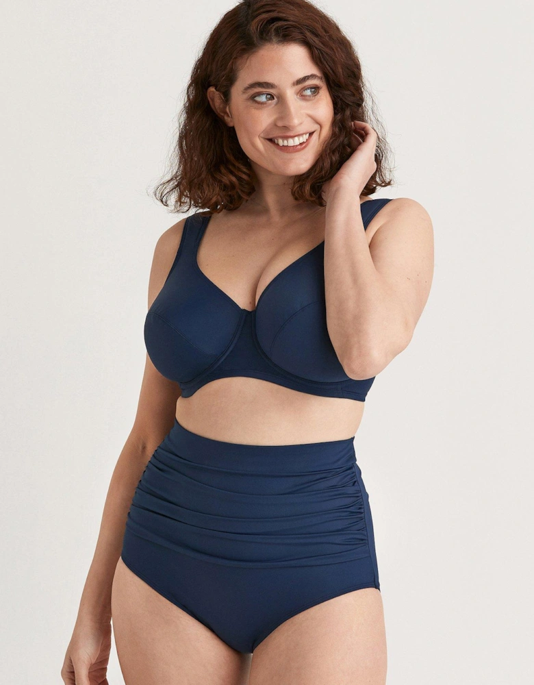 Maya Bikini Panty With Extra High Waist - Navy Blue