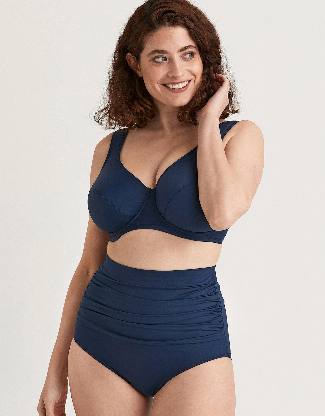 Maya Bikini Panty With Extra High Waist - Navy Blue, 2 of 1