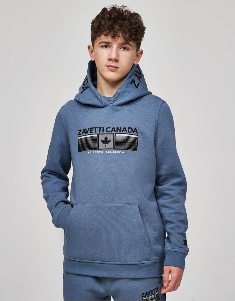 Junior Boys Ovello Overhead Hoodie - Blue/Grey