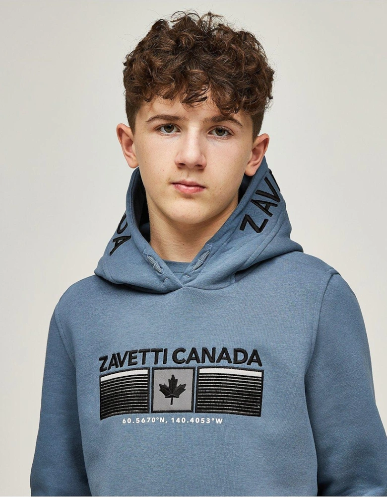 Junior Boys Ovello Overhead Hoodie - Blue/Grey