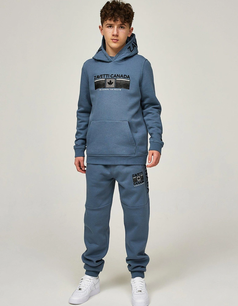 Junior Boys Ovello Overhead Hoodie - Blue/Grey