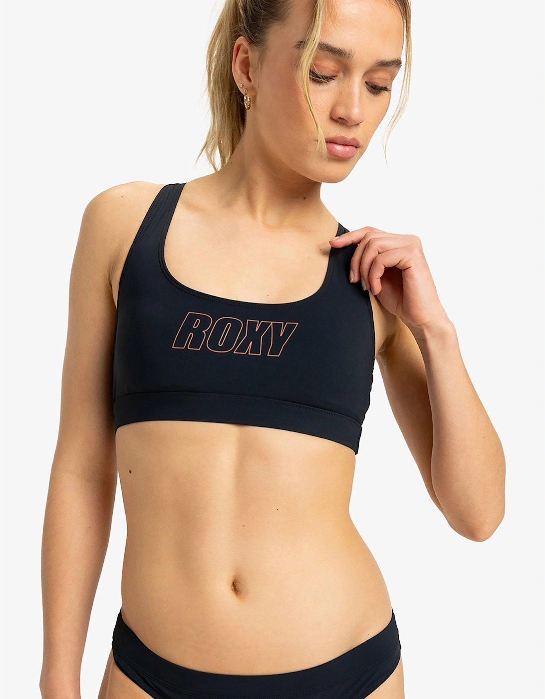 Womens Active Bralette Tank Separate Top Swimsuit - Black, 2 of 1