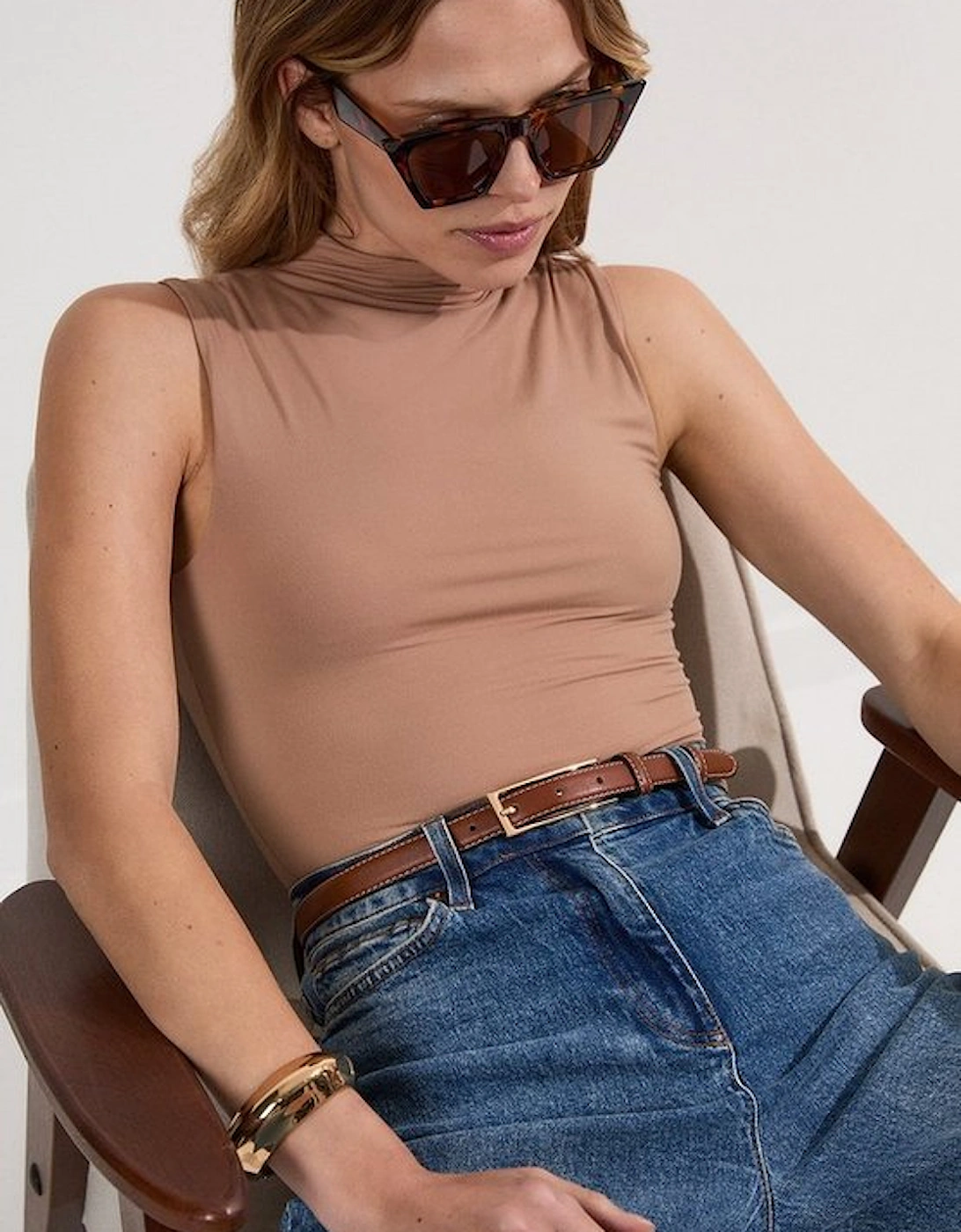 Contour Jersey Sleeveless High Neck Bodysuit, 4 of 3