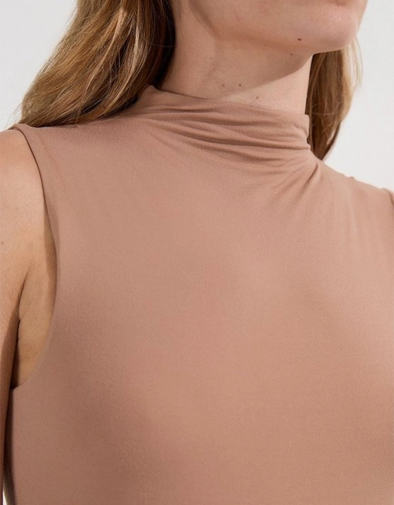Contour Jersey Sleeveless High Neck Bodysuit