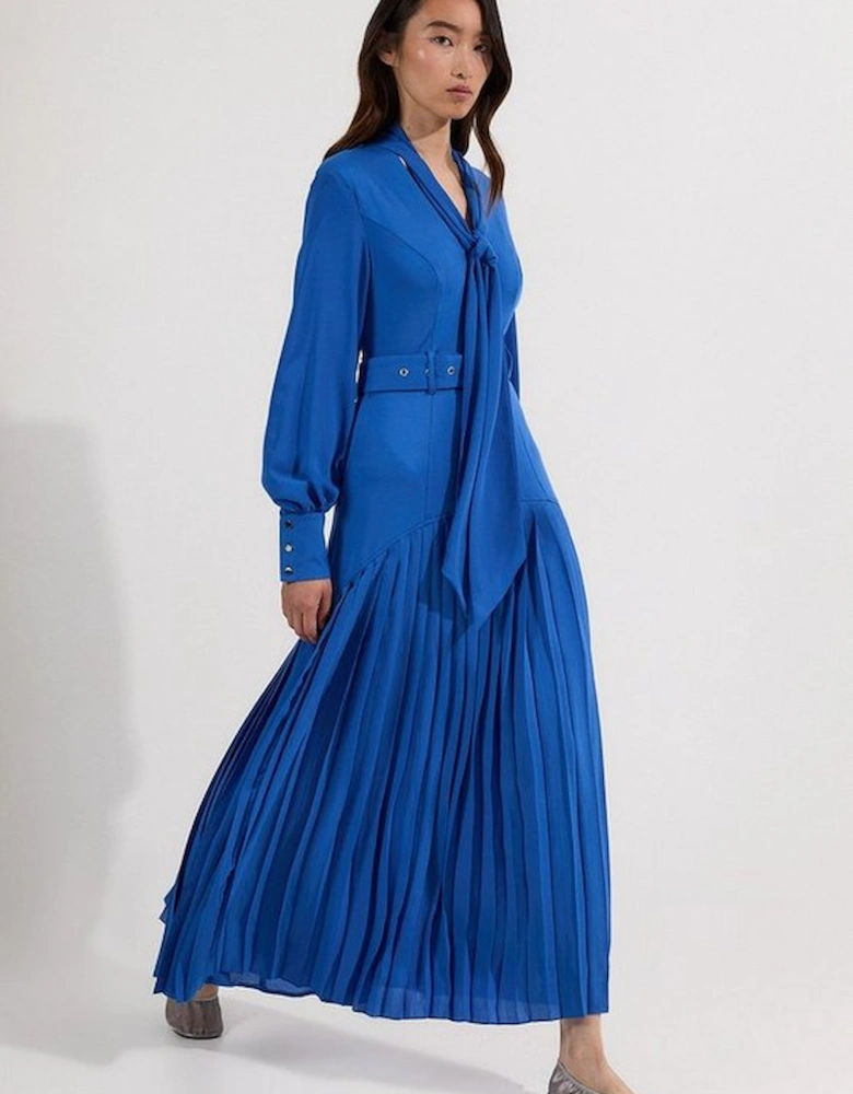 Jersey Ponte Georgette Mix Midi Dress