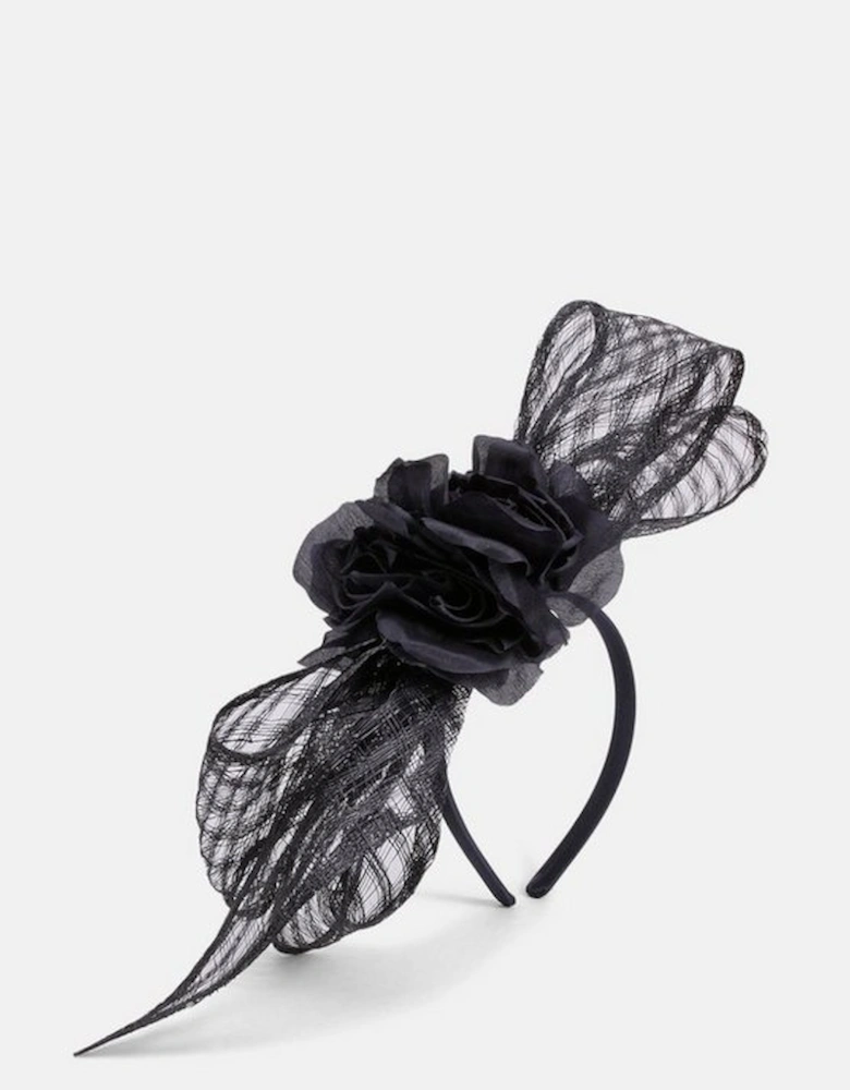 Mesh Floral Bow Headband