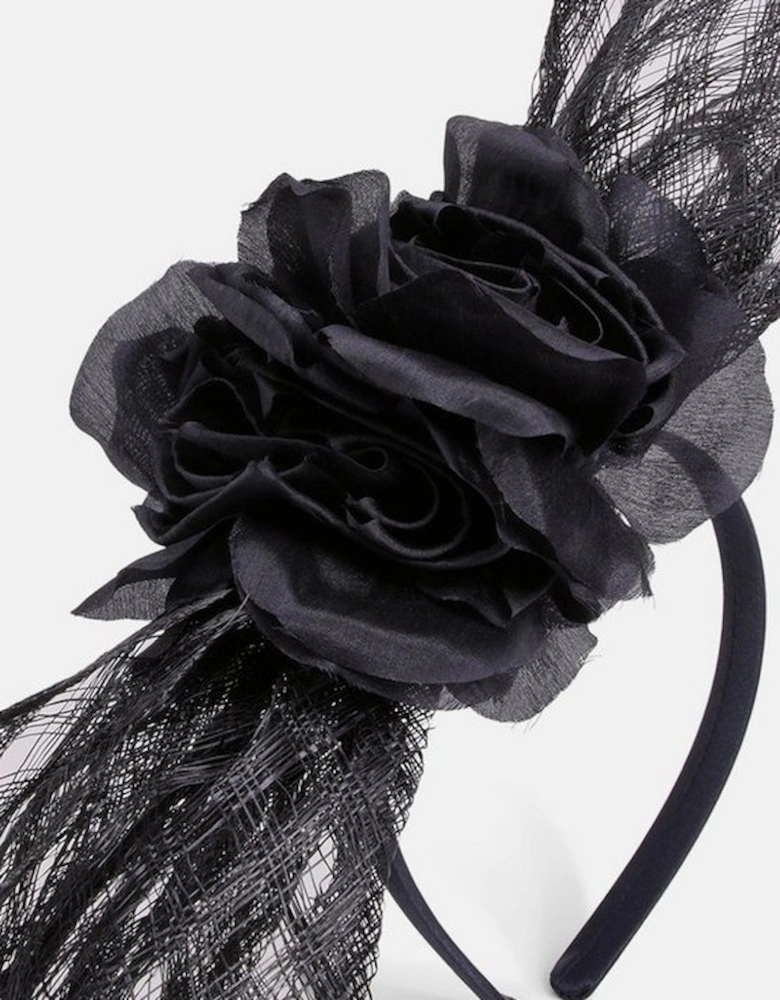 Mesh Floral Bow Headband