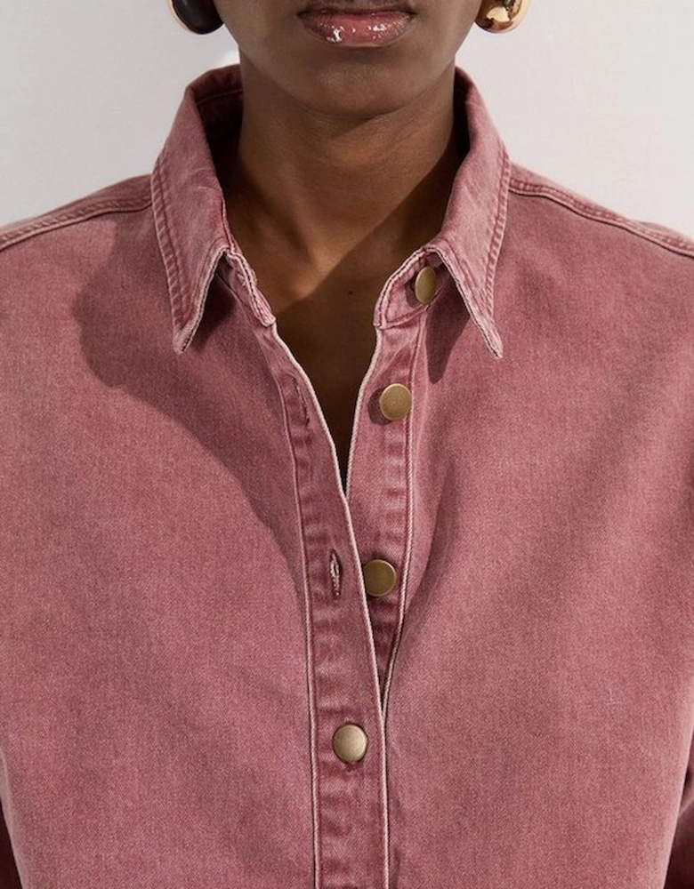 Coloured Denim Button Jacket