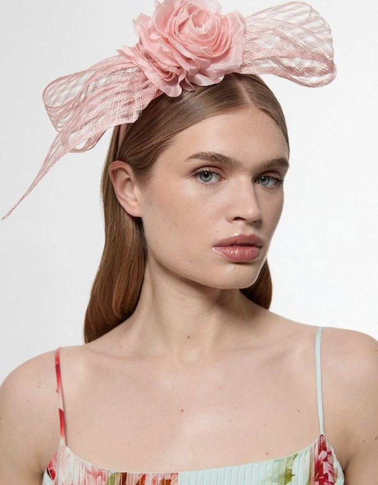 Mesh Floral Bow Headband