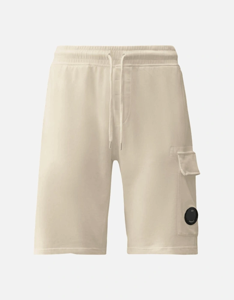 Light Fleece Lens Pocket Gauze White Cargo Shorts
