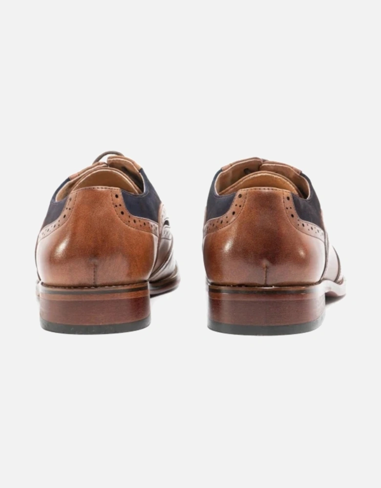 GRANT Mens Two Tone Brogues Dark Tan/Navy