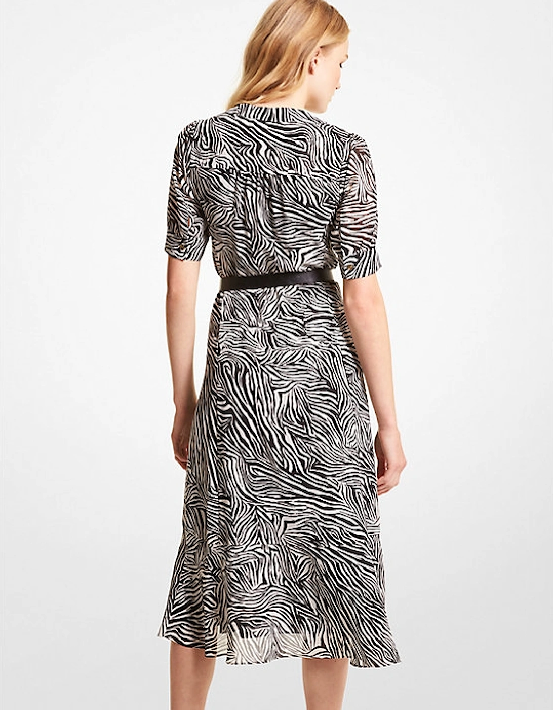 Zebra Print Georgette Shirtdress