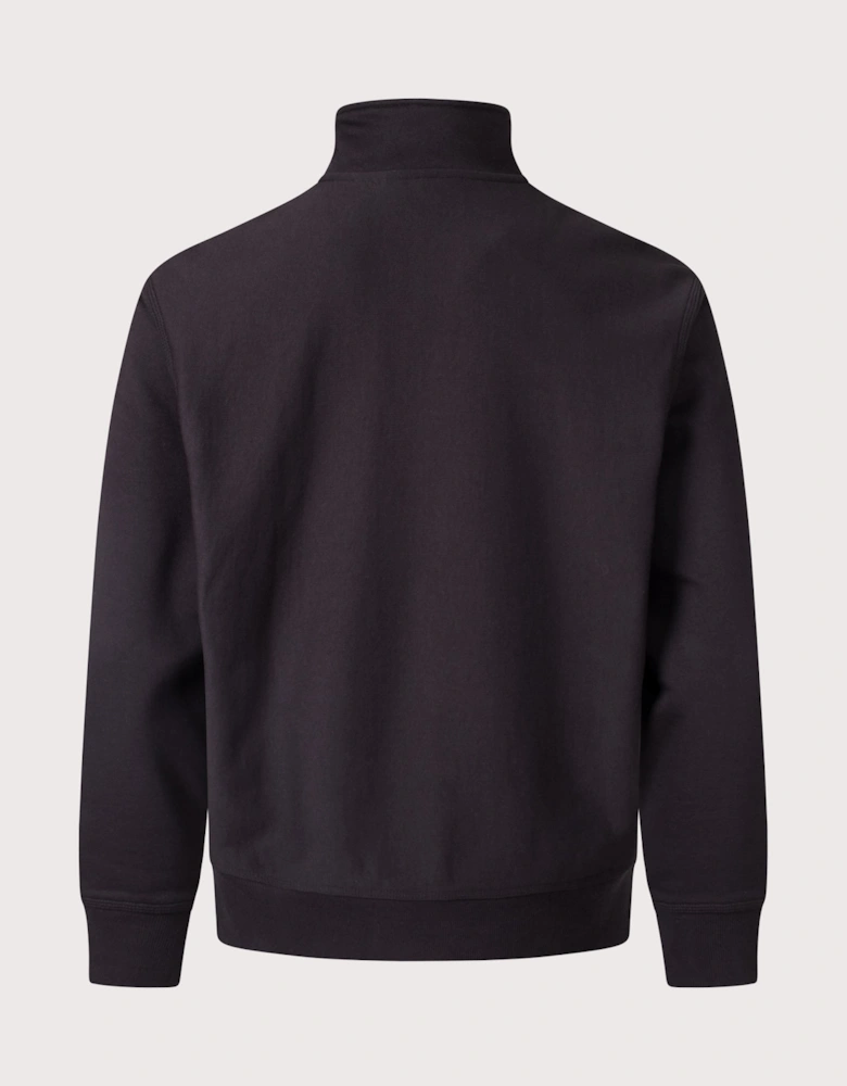 Relaxed Fit Quarter Zip American Script Sweatshirt