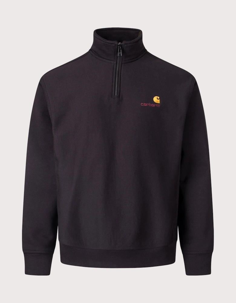 Relaxed Fit Quarter Zip American Script Sweatshirt