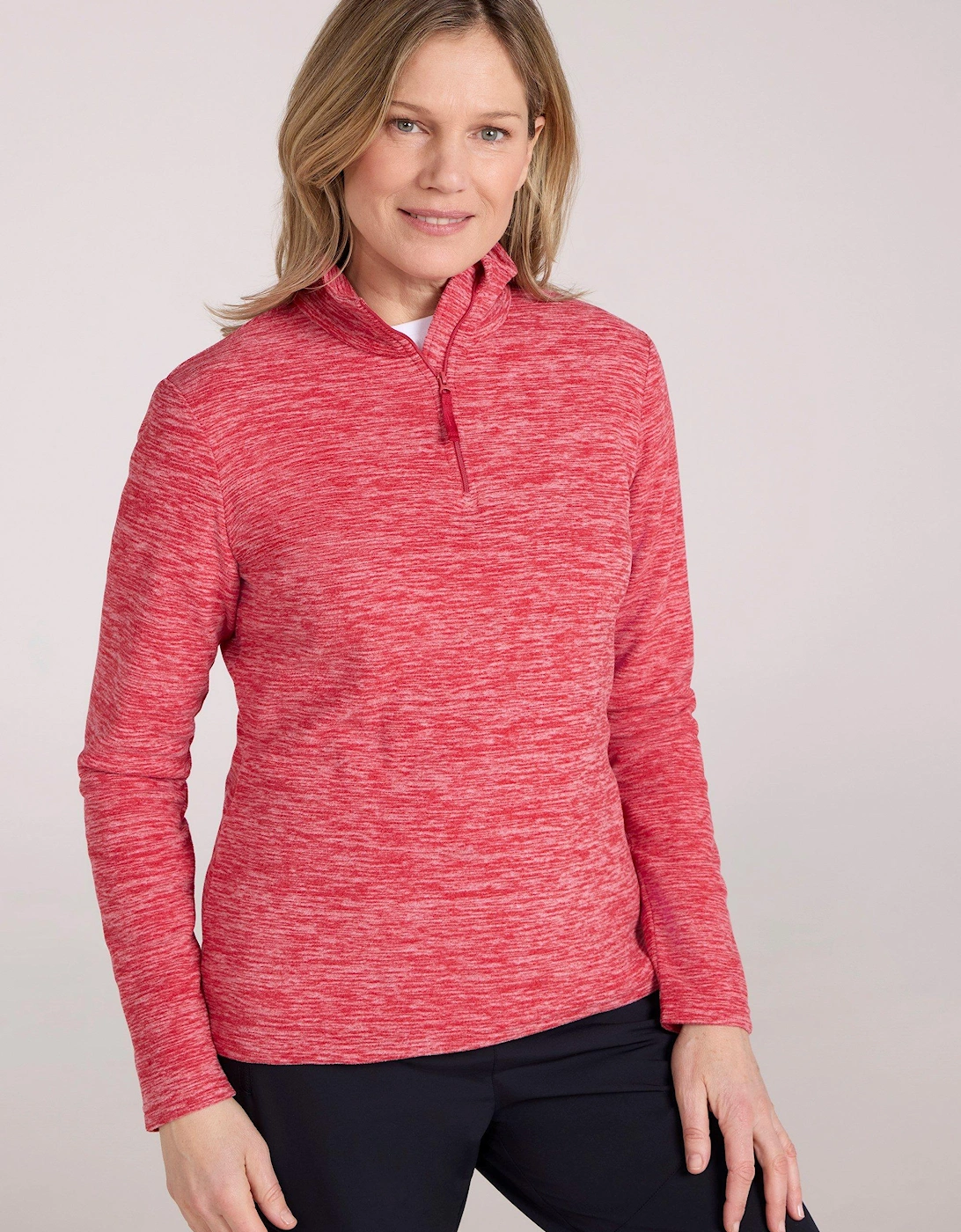 Womens/Ladies Snowdon Melange Fleece Top, 2 of 1