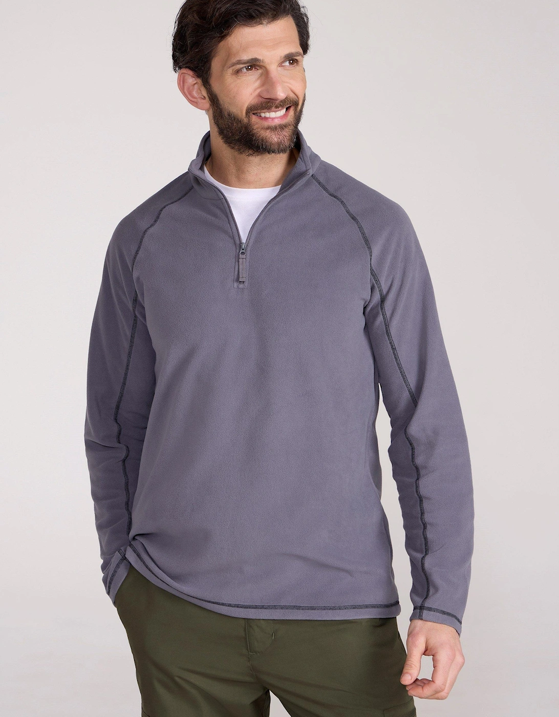 Mens Ashbourne II Half Zip Fleece Top, 2 of 1