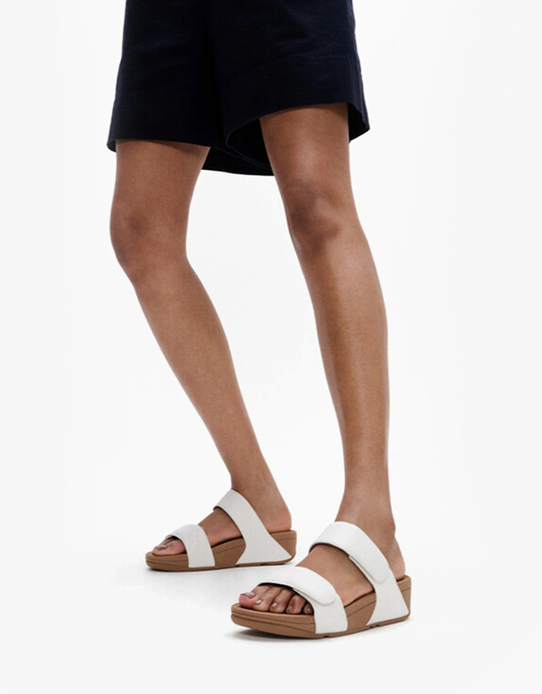 LULU ADJUSTABLE Womens Slides Urban White