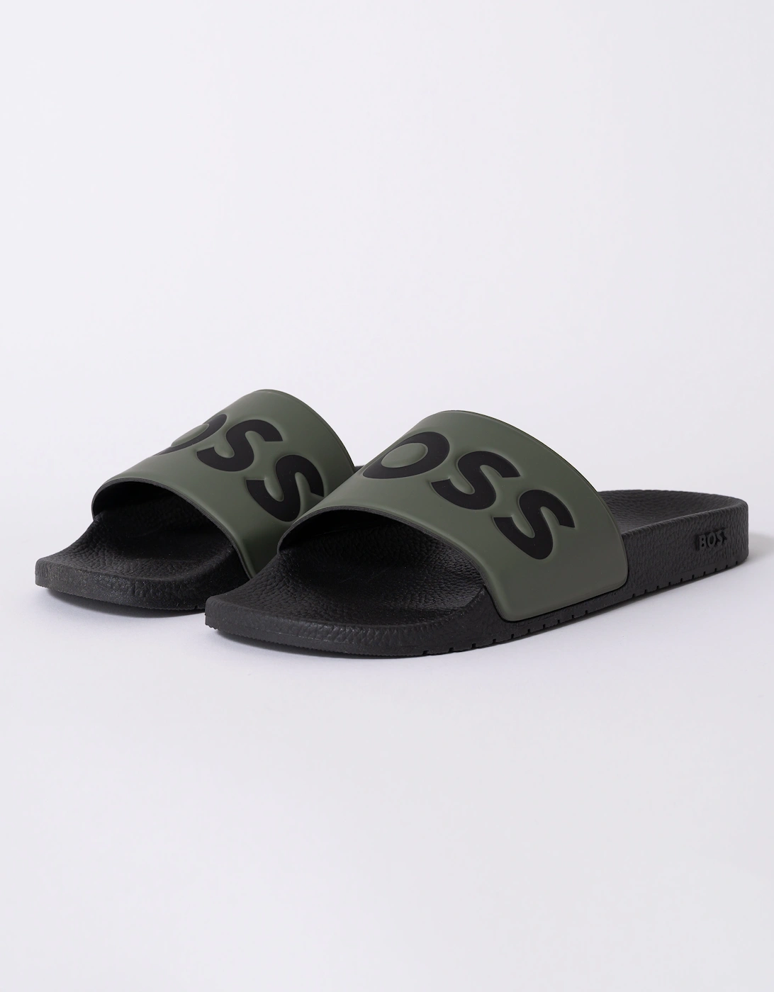 BOSS Orange Aryeh Mens Italian-Made Slides With Large Logo Detail, 2 of 1