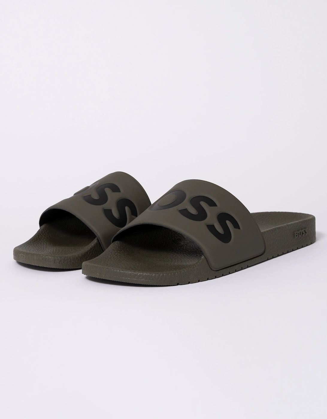 BOSS Orange Aryeh Mens Italian-Made Slides With Large Logo Detail, 2 of 1