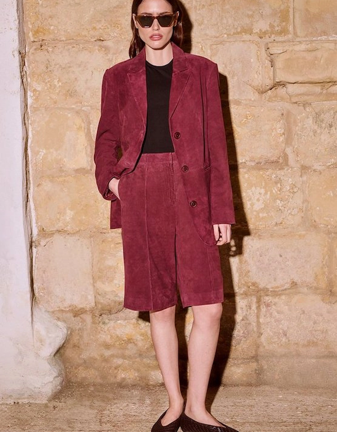 Suede Tailored Single Breasted Blazer, 5 of 4