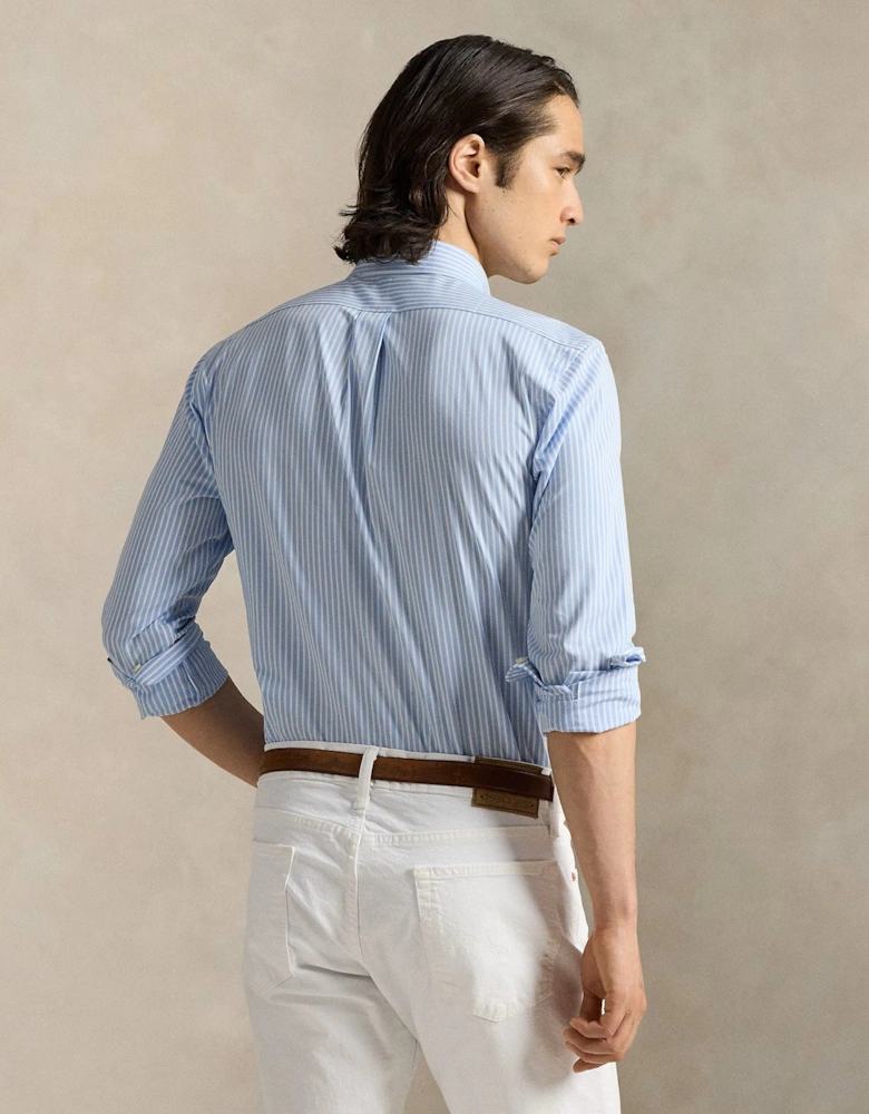 LS Poplin Sport Shirt 018 Austin Blue White