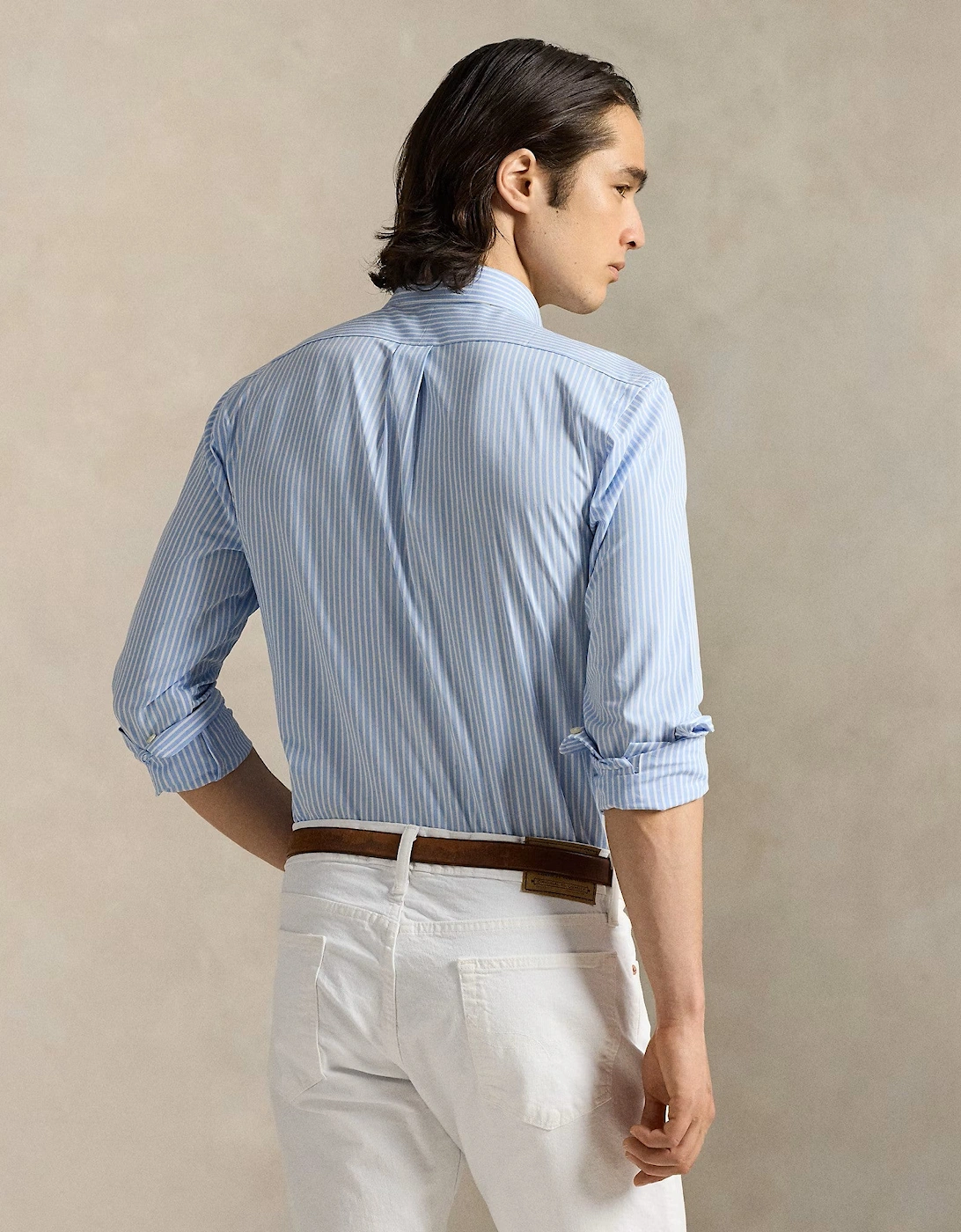 LS Poplin Sport Shirt 018 Austin Blue White