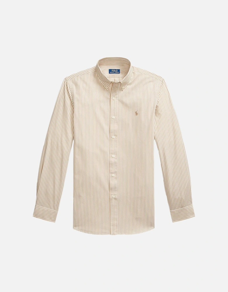 LS Poplin Sport Shirt 020 Coastal Beige White
