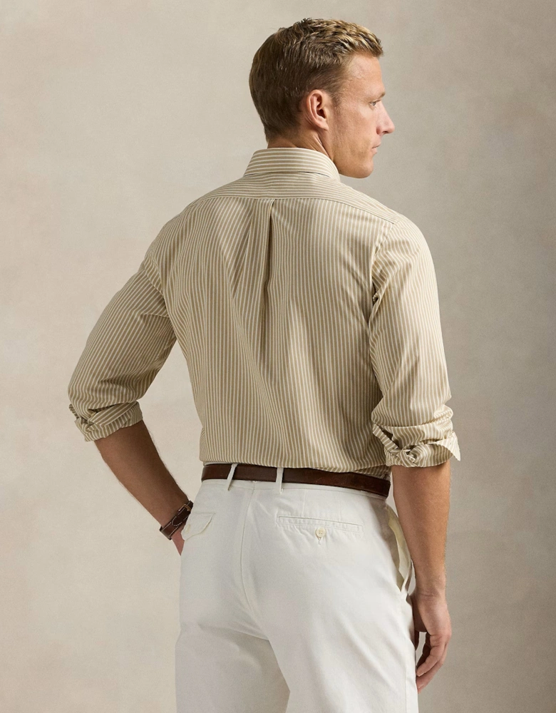 LS Poplin Sport Shirt 020 Coastal Beige White