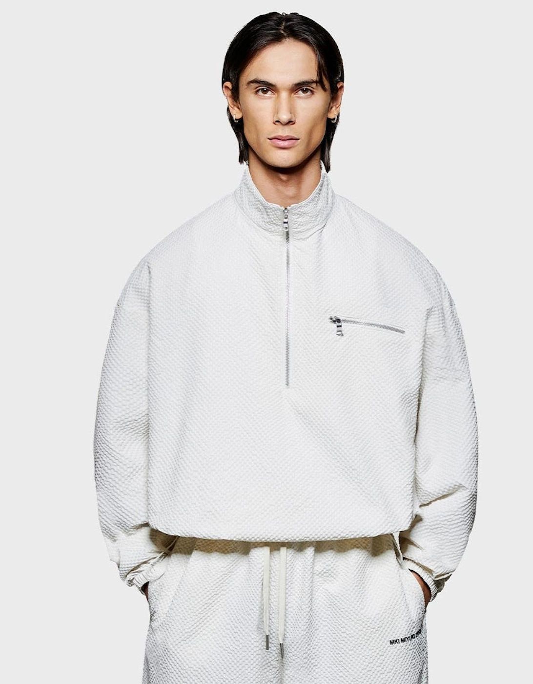 Seersucker Quarter Zip Sweatshirt, 6 of 5