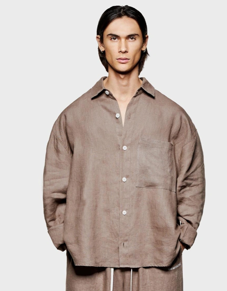 Linen Box Dress Shirt