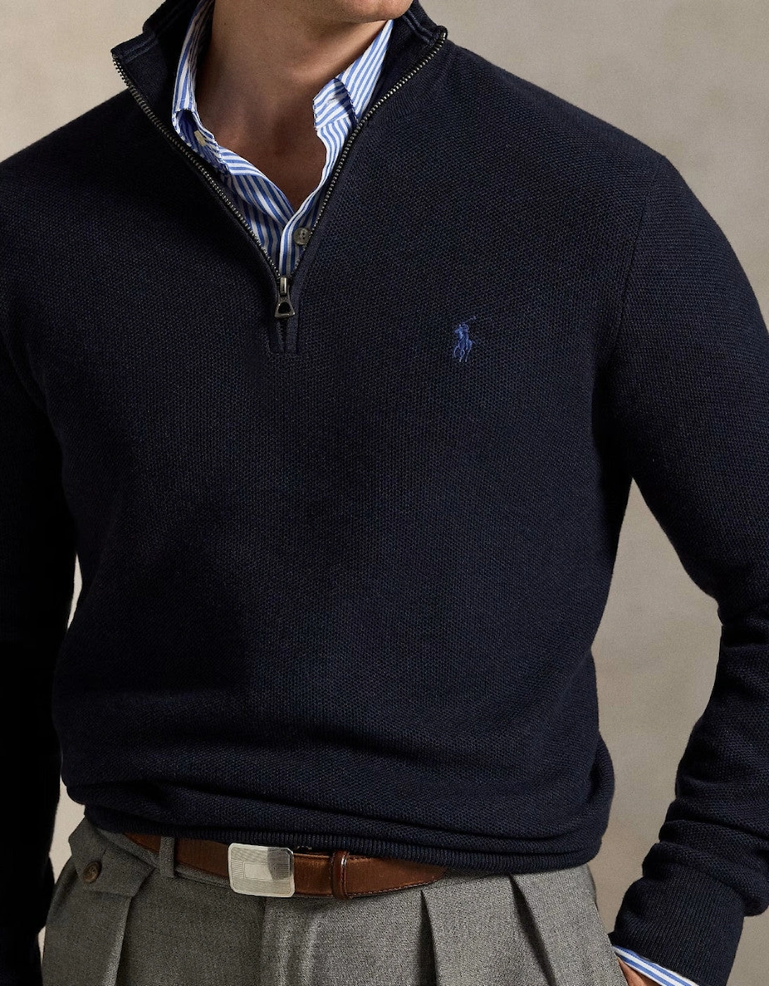 Cotton Pullover 001 Navy Heather