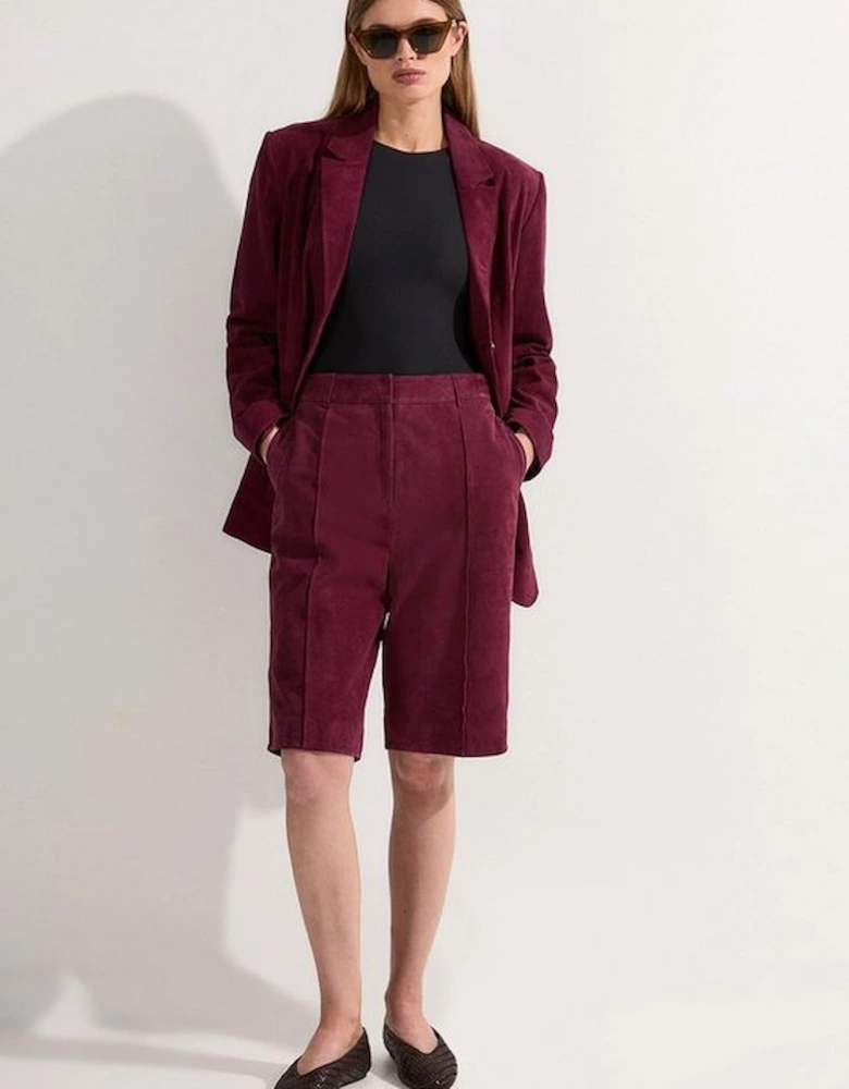 Suede Tailored Longline Short
