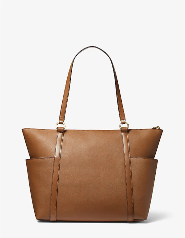 Sullivan Large Saffiano Leather Top-Zip Tote Bag