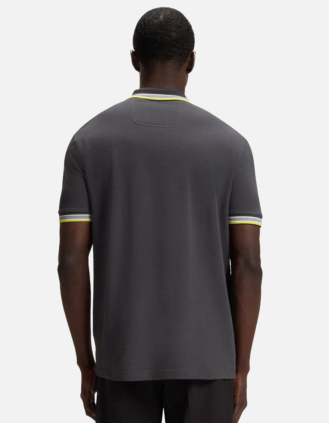 BOSS Paddy Piqué Polo Shirt Dark Grey/Yellow