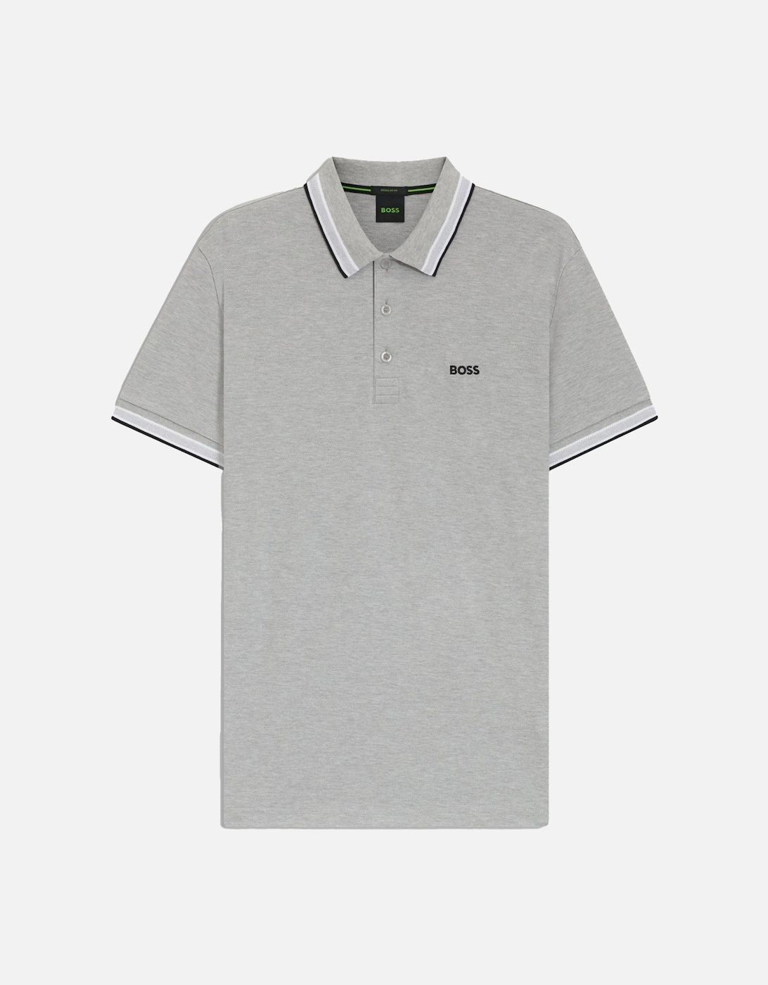 BOSS Paddy Piqué Polo Shirt Silver Grey, 5 of 4