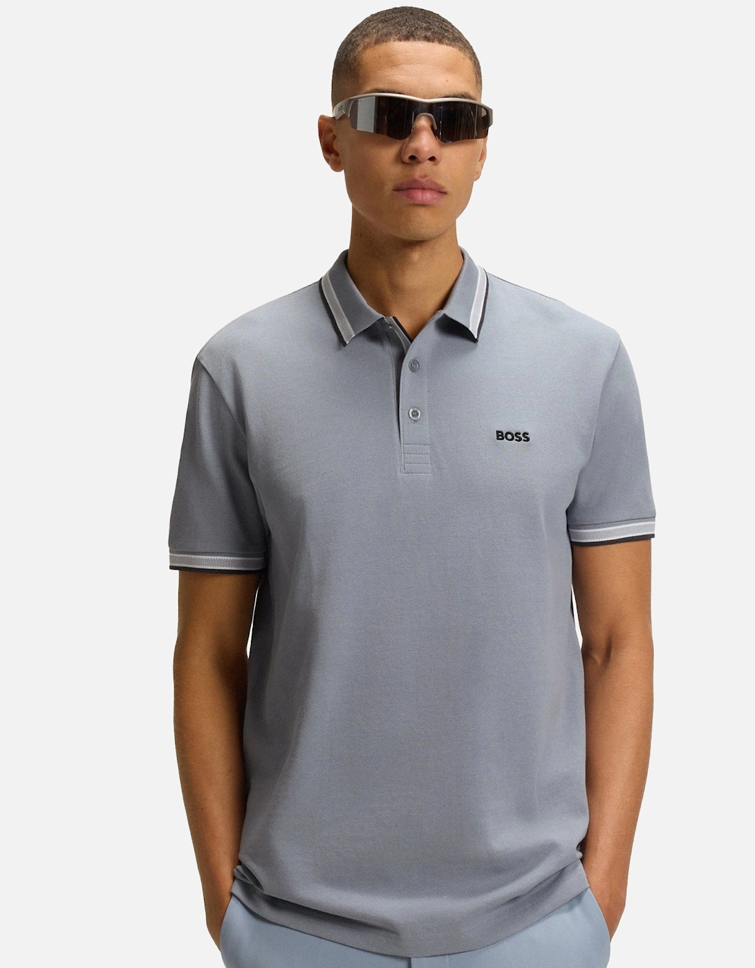 BOSS Paddy Piqué Polo Shirt Grey