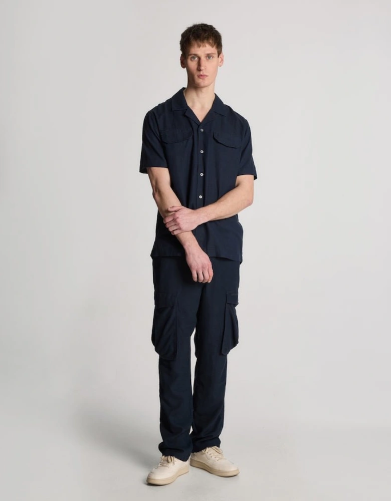 Cotton Linen Cargo Trousers