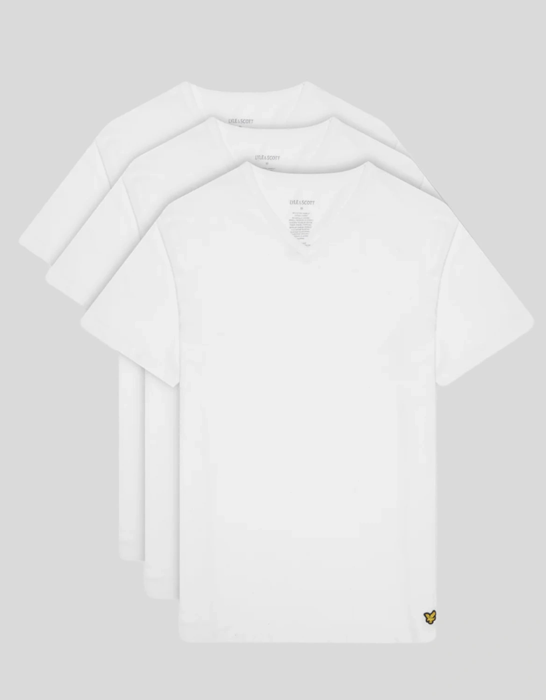 Lyle And Scott Men's White Basic 3 Pack V Neck Lounge T-Shirt - : 33/32/32/38/Regular M