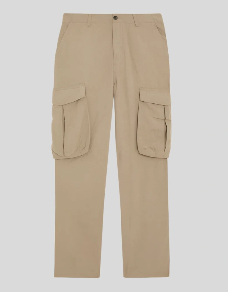 Cotton Linen Cargo Trousers